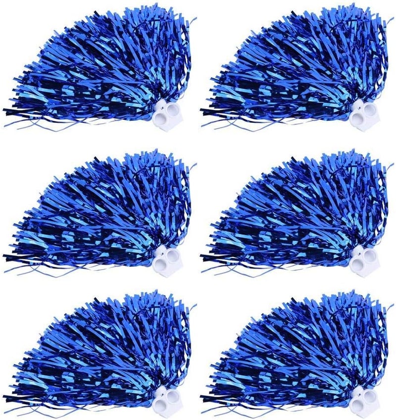 woobles Cheerleading Poms, Lightweight Cheerleader Pom Poms for Night Cheer Sports Party Dance(Blue) - Image 2